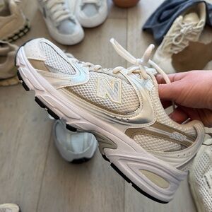 Women's White and Cream Sneakers